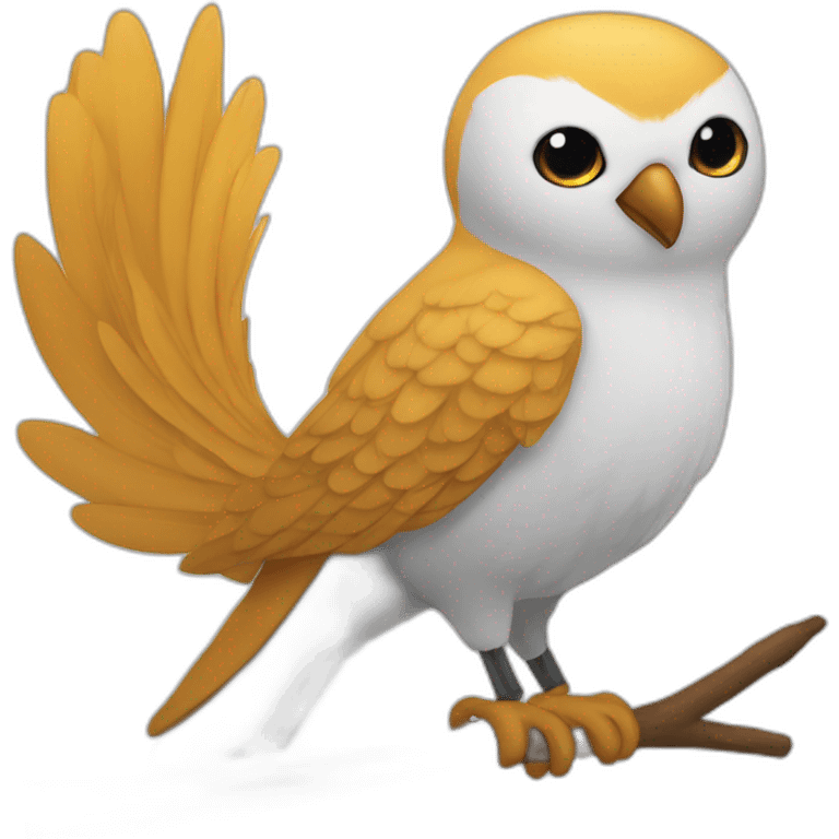 Chat sur oiseau emoji