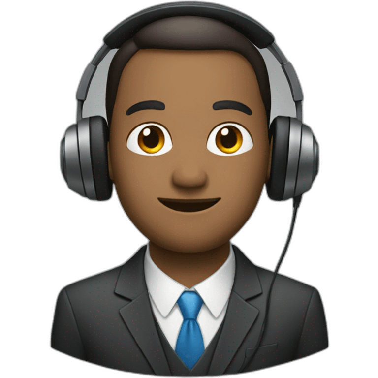 man in a suit with headphones emoji