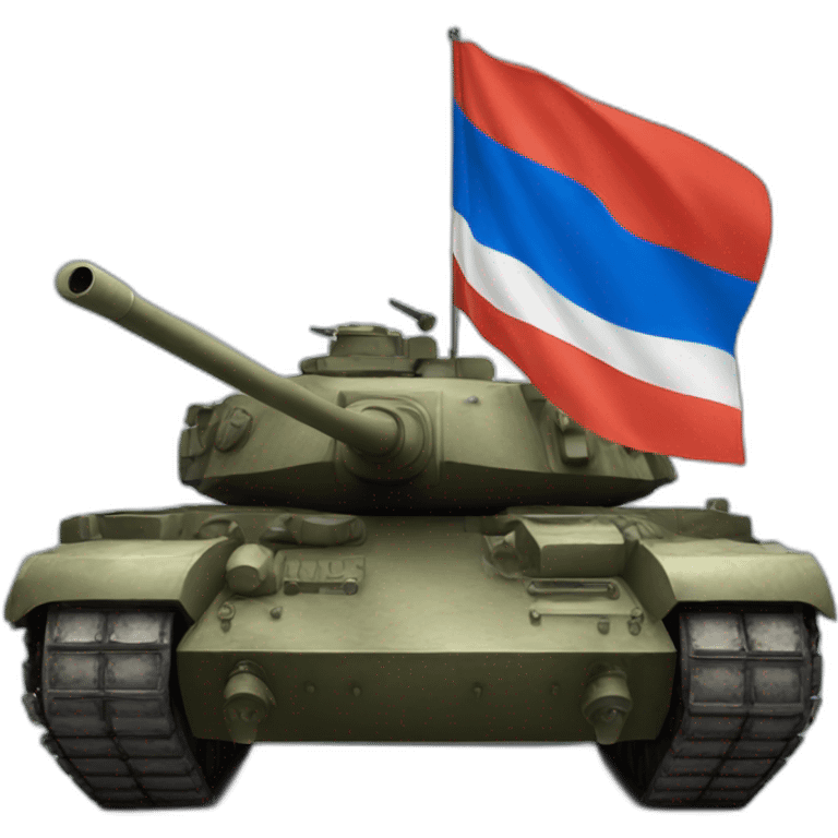 a tank with a russian flag emoji