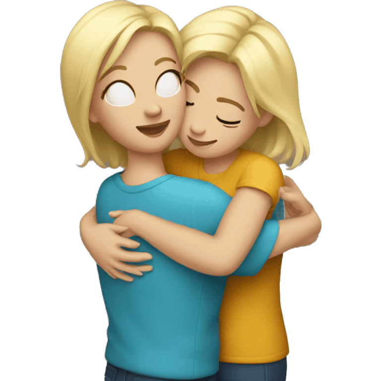 HUGGING mom blonde  emoji