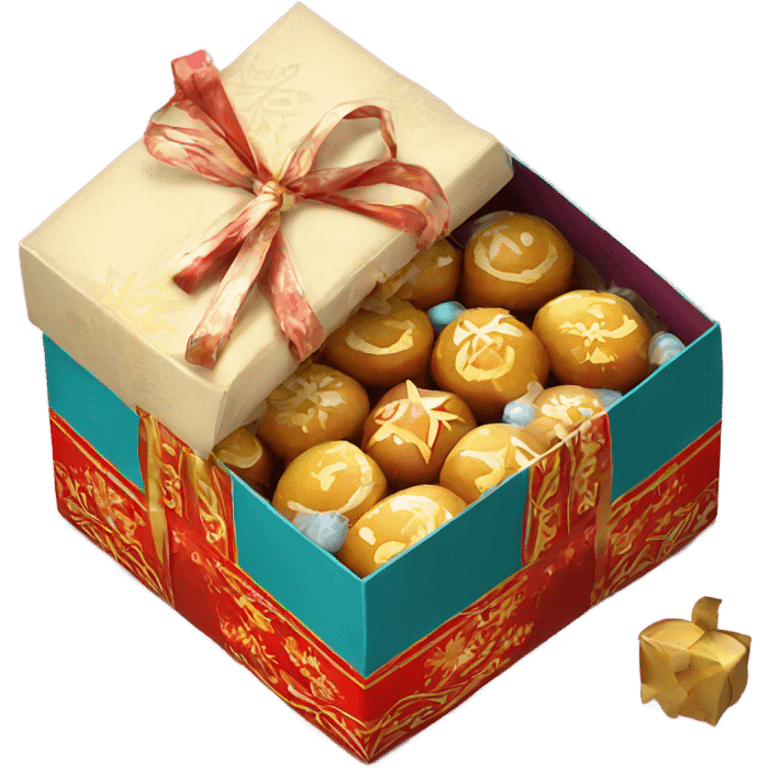 Traditional russian new year sweet gift box for kids emoji