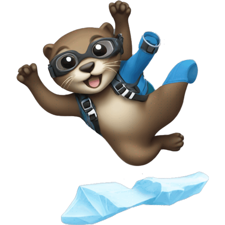 Skydiving otter, with a tag that says ice emoji