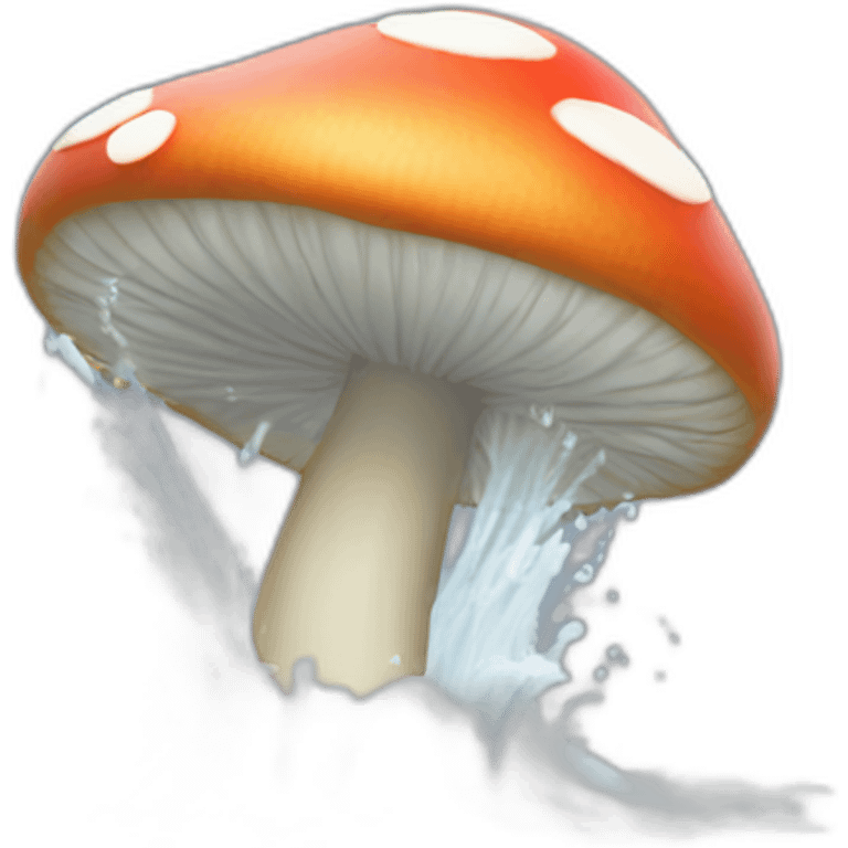 White water spurting from mushroom top emoji