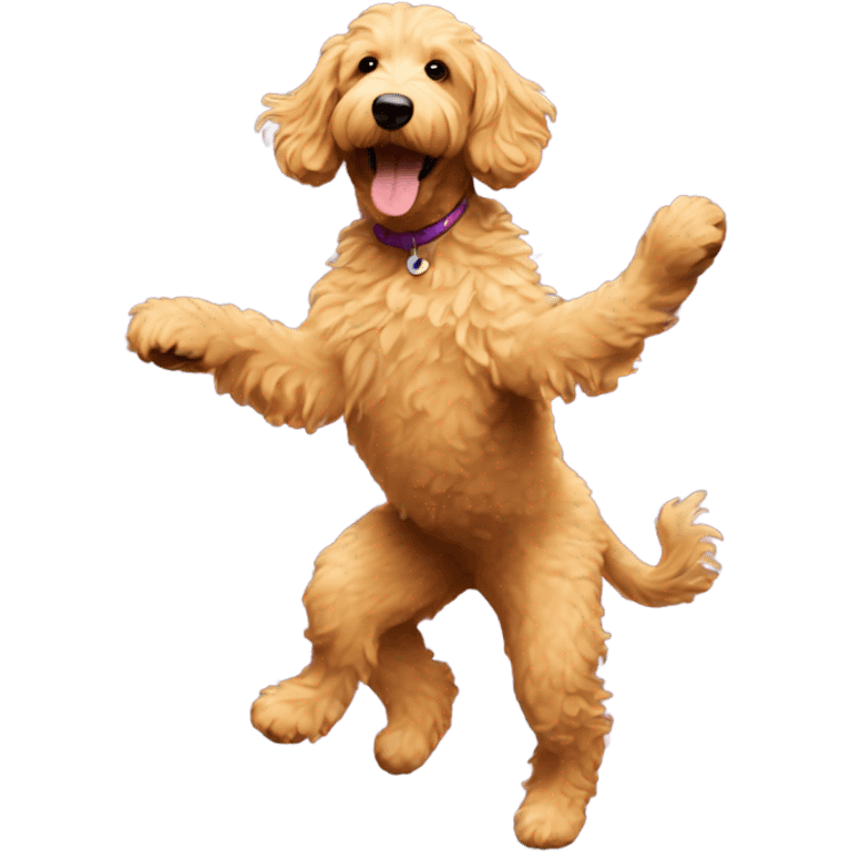 Golden doodle dancing emoji