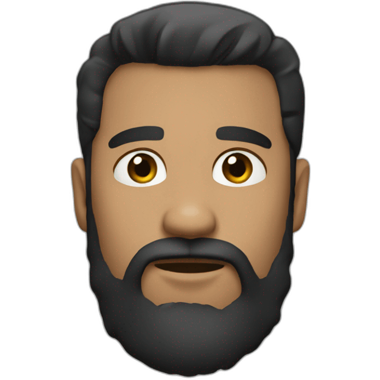 Beard men black hair  emoji