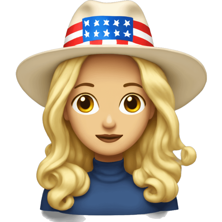 blonde lady with maga hat on emoji