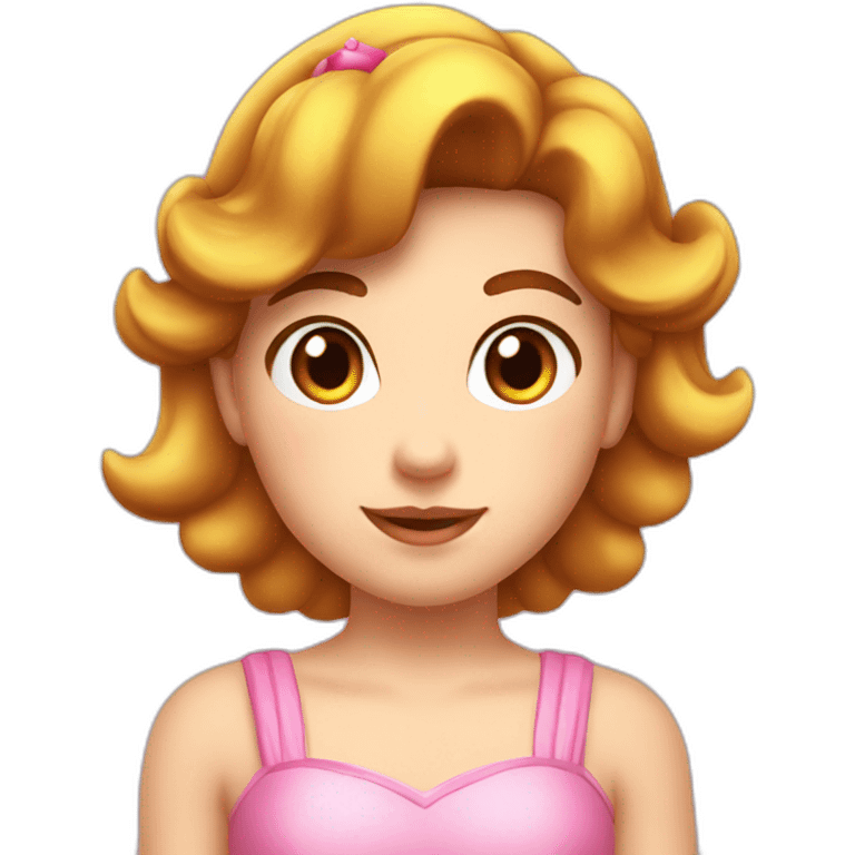 princess peach kid brown hair emoji