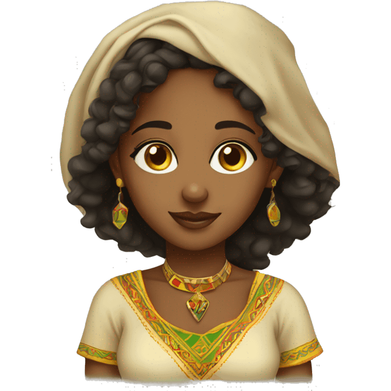 Pretty Ethiopian girl with habesha dress wearing glass  emoji