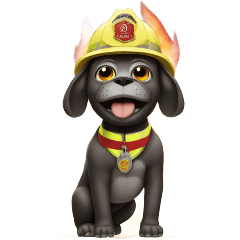 Dog made of fire fighting a tiny gorilla with a mustache  emoji