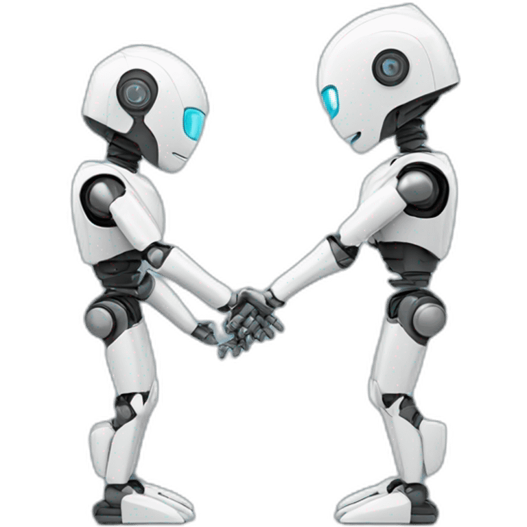 Robot and human shake hands emoji