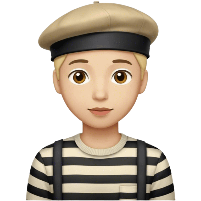 French person with a beret and stripped shirt emoji