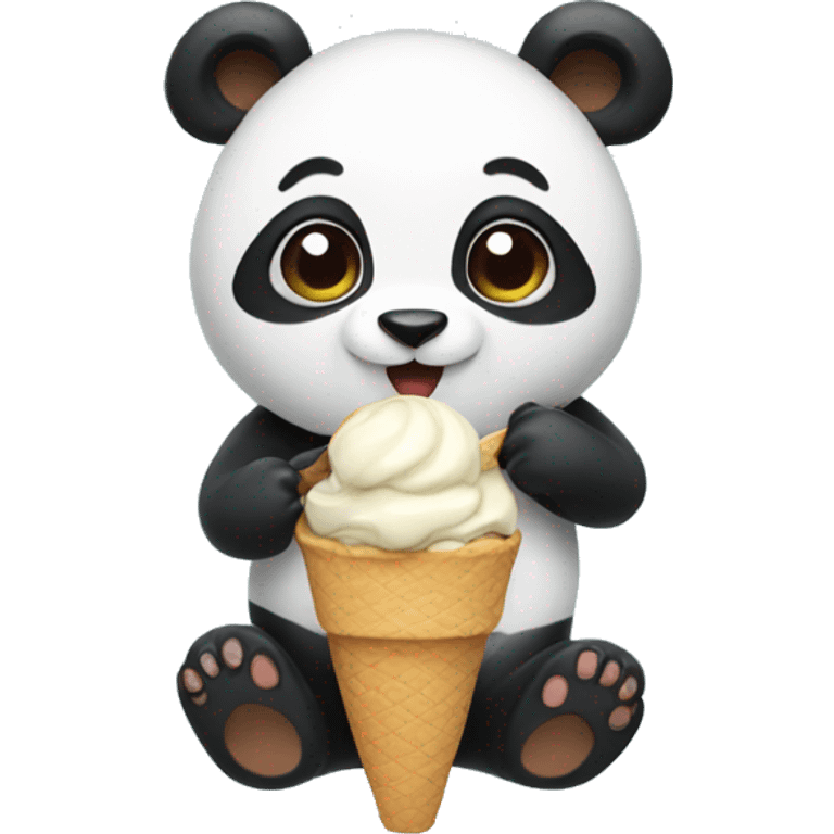 Panda eating ice cream emoji