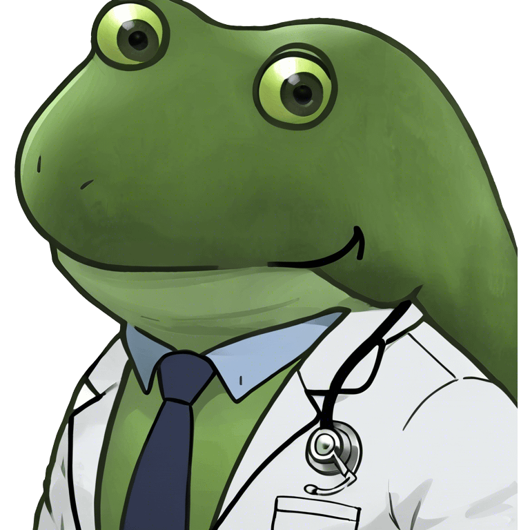 bufo wearing a doctor suit emoji