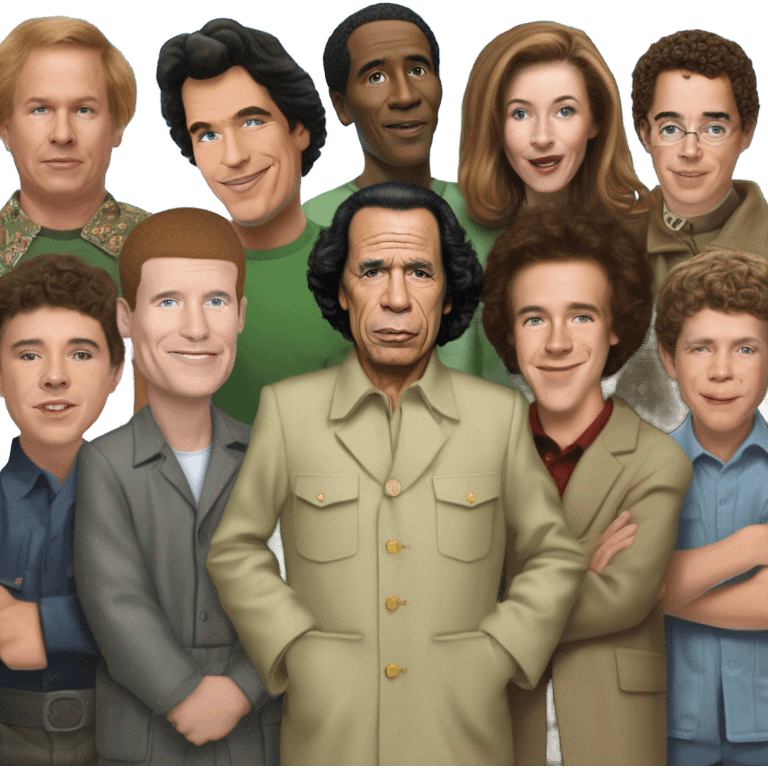 Photo realistic Muammar Gaddafi with the cast of Malcolm in the middle emoji