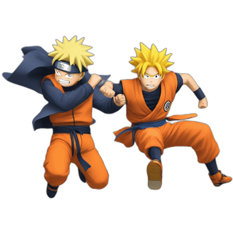 Naruto and goku flying emoji