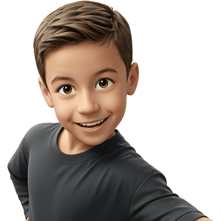 smiling boy in indoor setting emoji