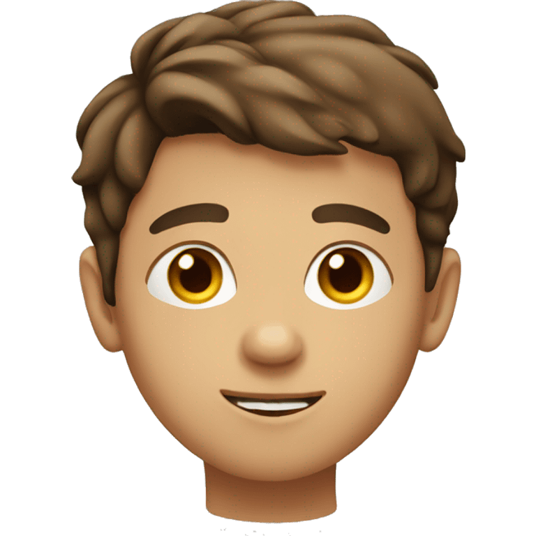 brown-haired boy looking at viewer emoji