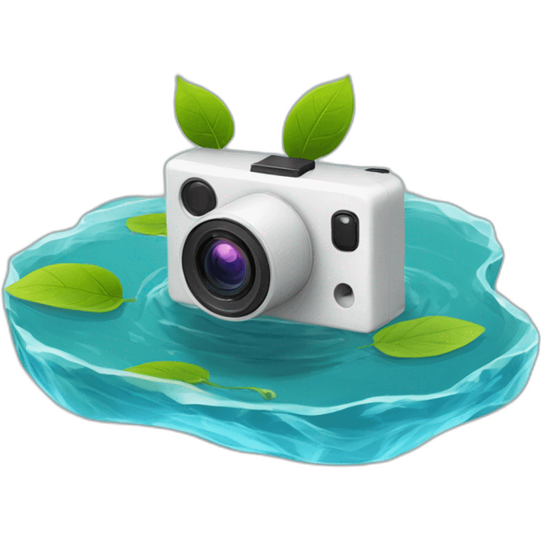 small-leaf-floating-on-water-block-and-security-ptz-camera-behind emoji