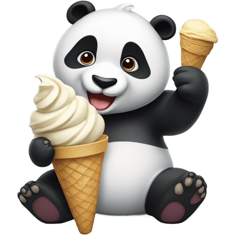 Panda eating ice cream emoji