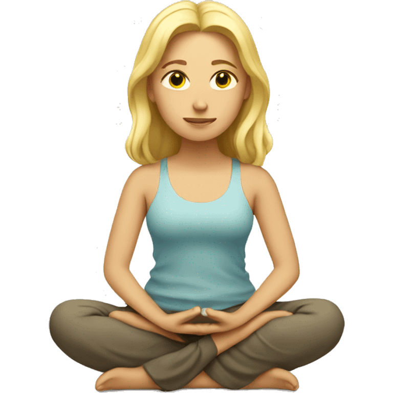 blonde girl in meditation emoji