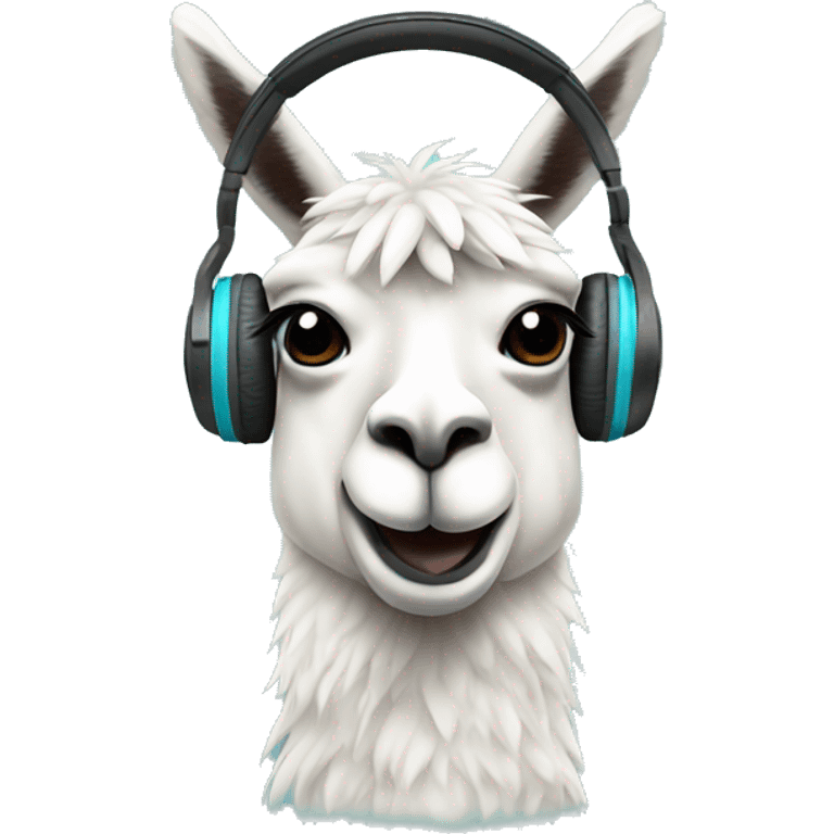  llama with headphones  emoji