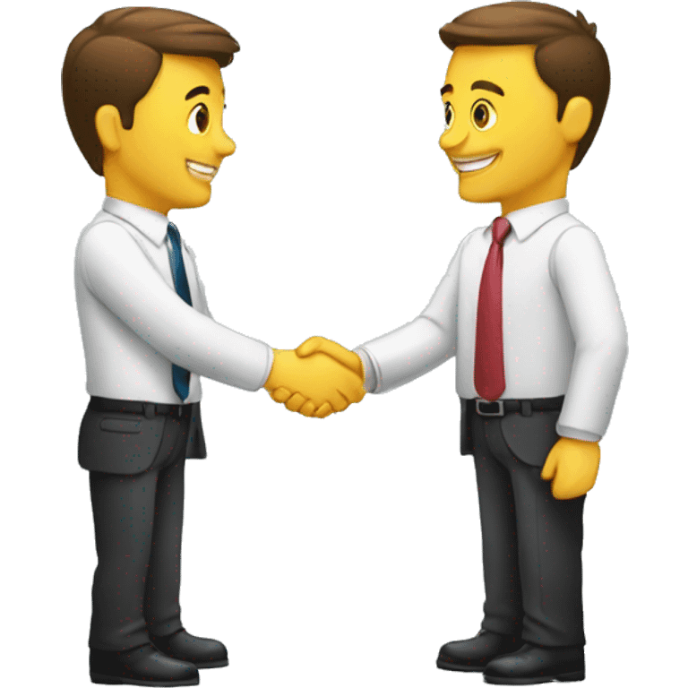 two businessmen handshaking emoji