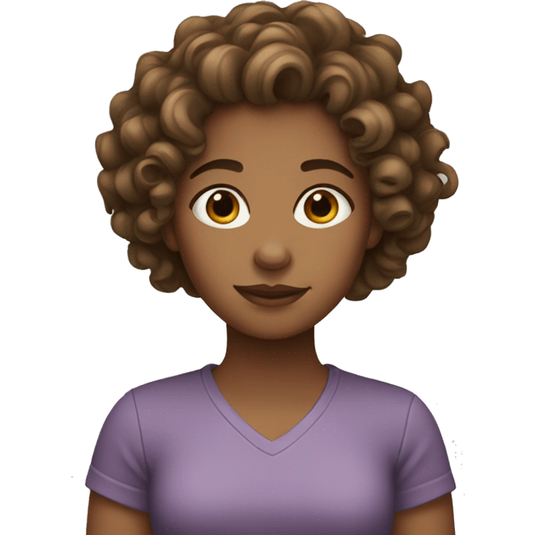 girl with curly brown hair emoji