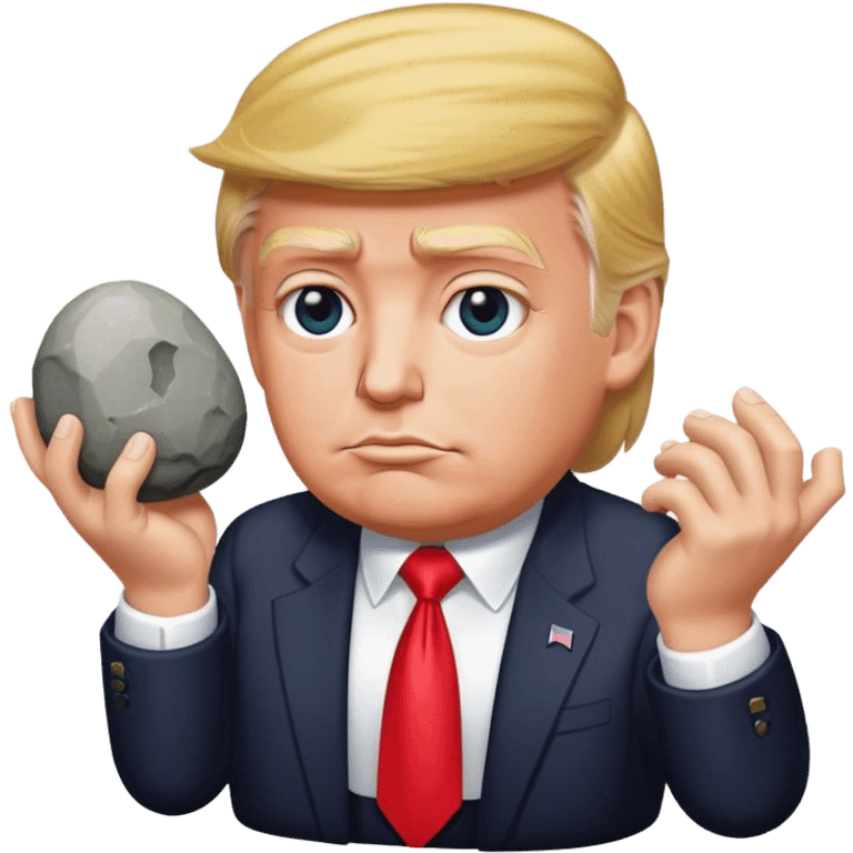 Trump holding a stone in his hands emoji