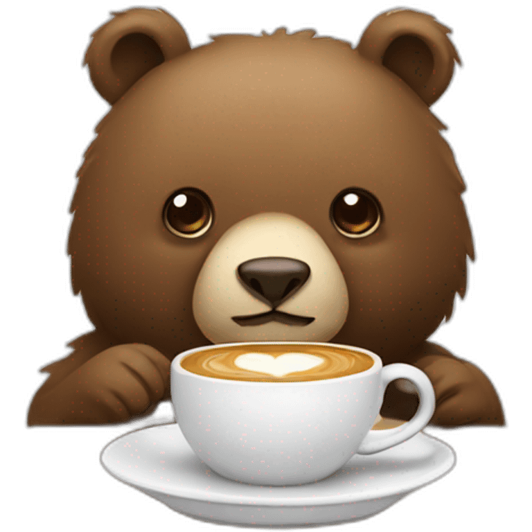 bear having coffee emoji