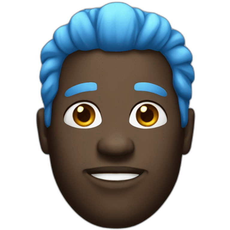 a big black guy with blue hair emoji