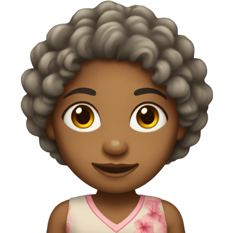 Fijian girl with curly hair emoji