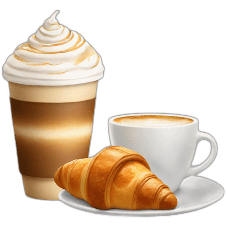 latte and croissant emoji