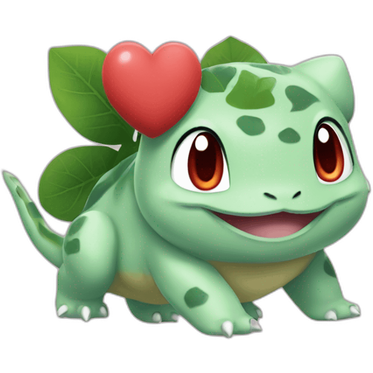 Bulbasaur with heart emoji