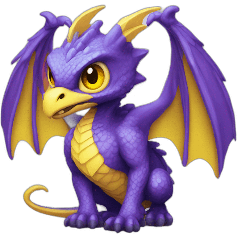 purple bahamut with yellow breast emoji