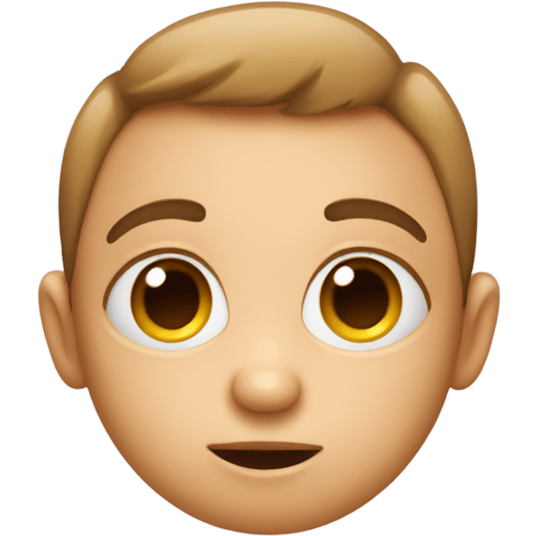 Cute emoji with big eyes and hearts around emoji