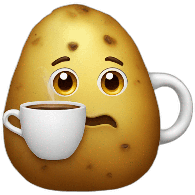 potato drinking coffee emoji