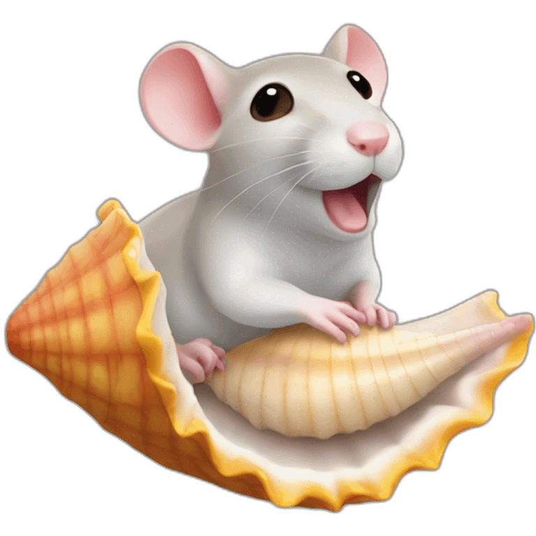 Rat in a conch shell emoji