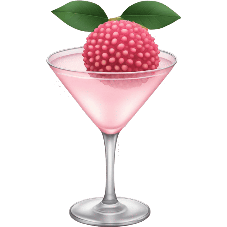 lychee martini baby pink with only 1 lychee on the drink emoji