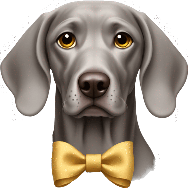 Weimaraner with bow emoji