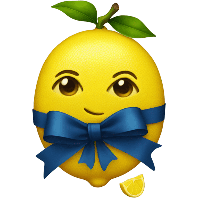 lemon with dark blue bow emoji