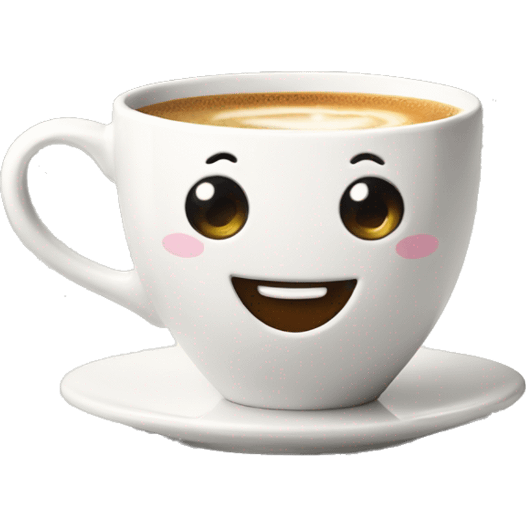 Cute happy smile espresso cup wth legs sitting emoji