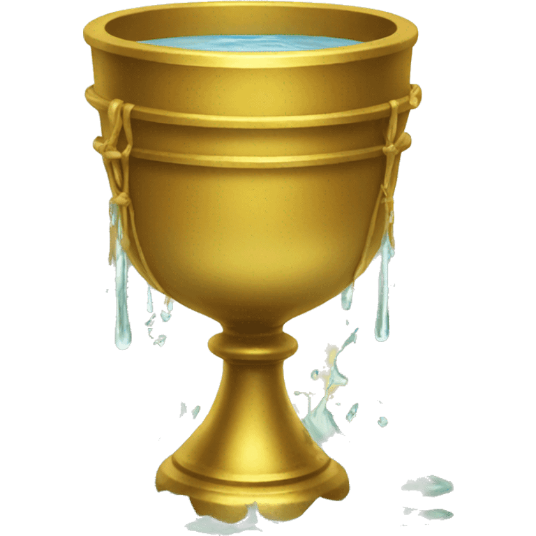 golden chalice with water overflowing the edge emoji