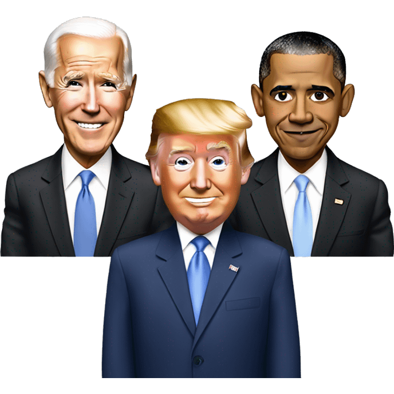 Barack Obama with Joe Biden and Donald Trump emoji