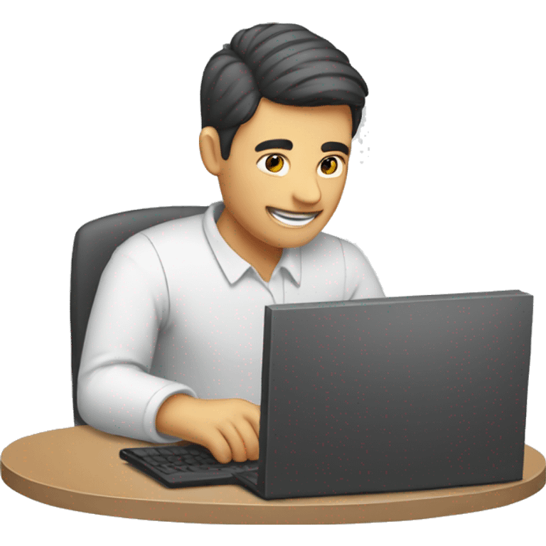 man working in computer emoji