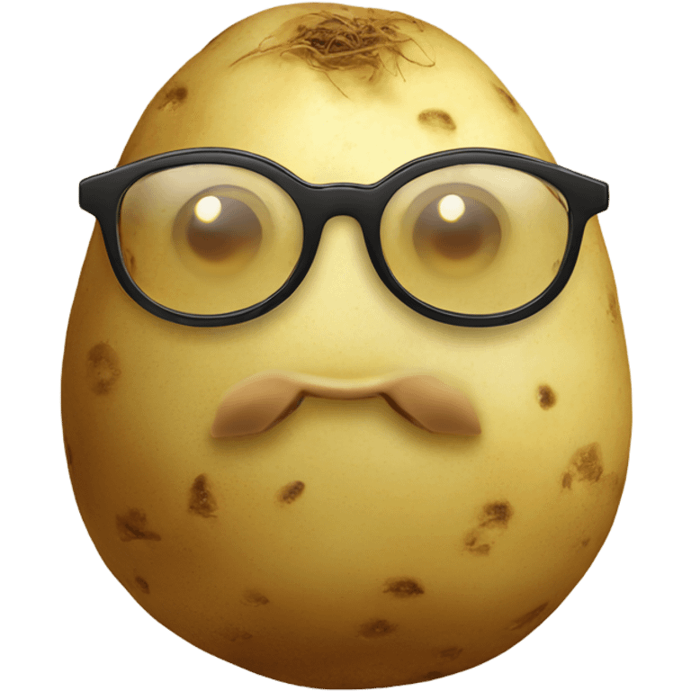 Potato with round golden glasses emoji