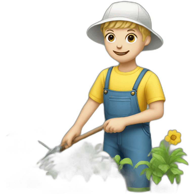 white kid gardening  emoji