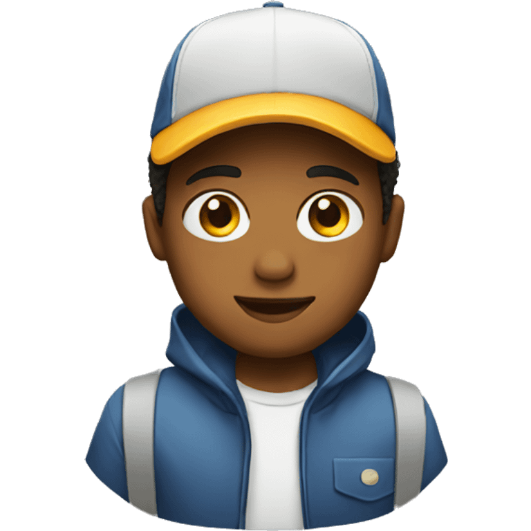 boy with cap backwards emoji