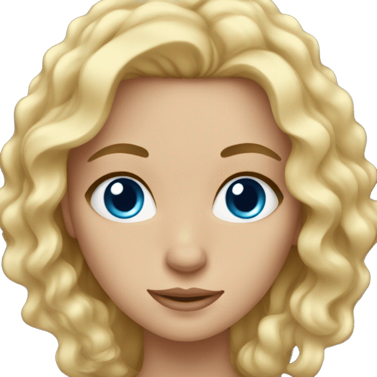 blonde girl with blue eyes wavy hair emoji