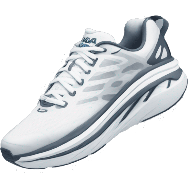 Hoka one one white pair of sneakers  emoji