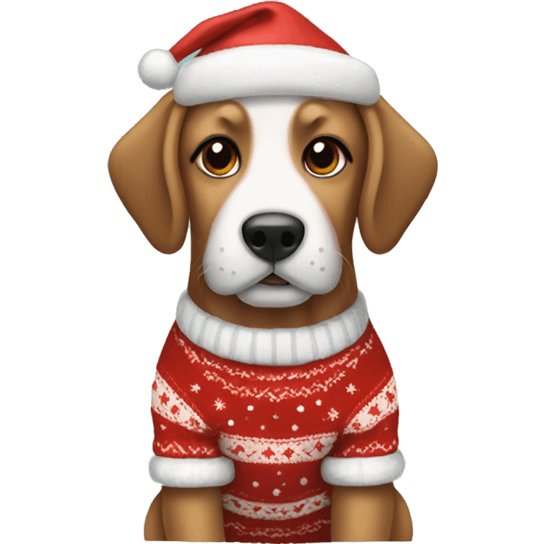 Dog wearing a Christmas jumper emoji